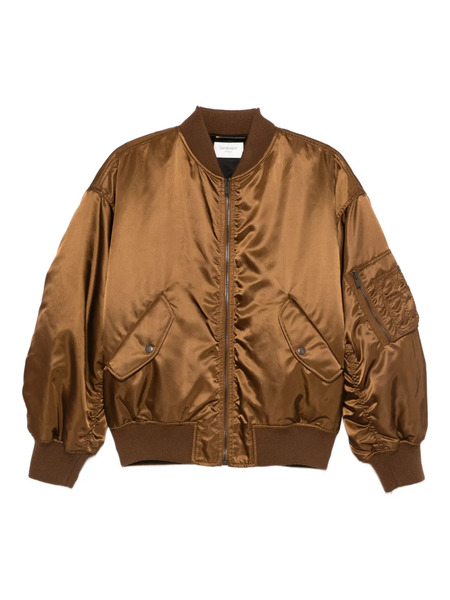  Saint Laurent Satin-finish Bomber Jacket - Brown 