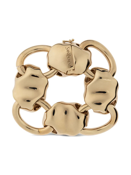  Saint Laurent Shell Chain Bracelet - Gold 