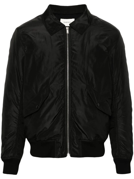  Saint Laurent Silk Bomber Jacket - Black 