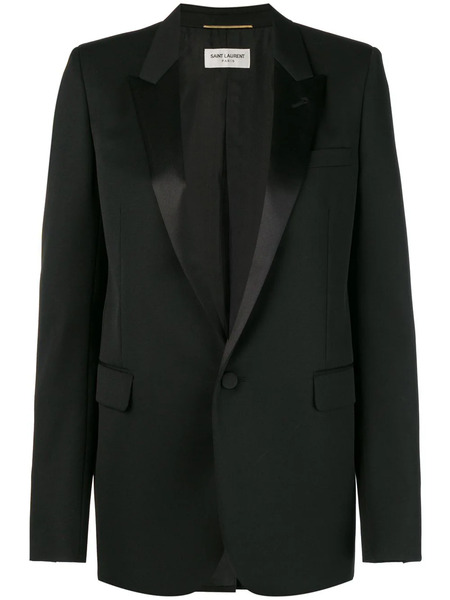  Saint Laurent Single-breasted Tuxedo Jacket - Black 