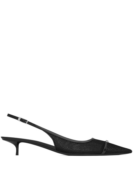  Saint Laurent Slingback Mesh Pumps - Black 
