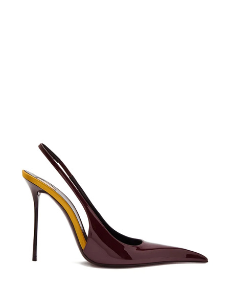  Saint Laurent Slingback Stiletto Pumps - Brown 