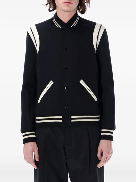  Saint Laurent Snap-button Bomber Jacket - Black 