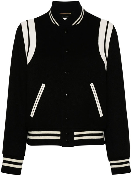  Saint Laurent Stand-up Collar Bomber Jacket - Black 