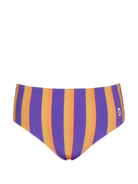  Saint Laurent Striped Bikini Bottom - Purple 