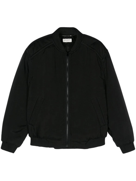  Saint Laurent Teddy Padded Bomber Jacket - Black 