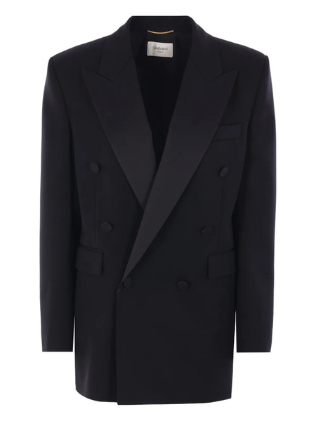  Saint Laurent Wool Blazer - Black 