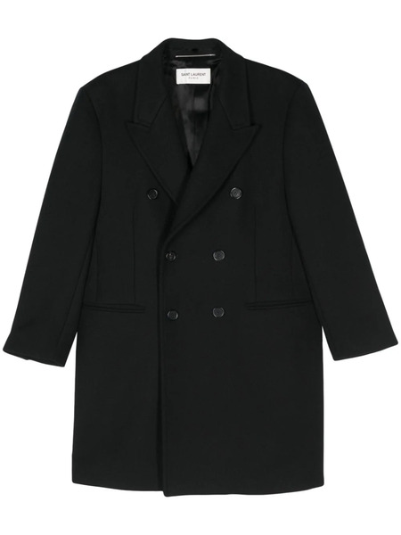  Saint Laurent Wool Coat - Black 