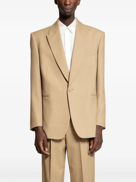  Saint Laurent Wool Gabardine Blazer - Neutrals 