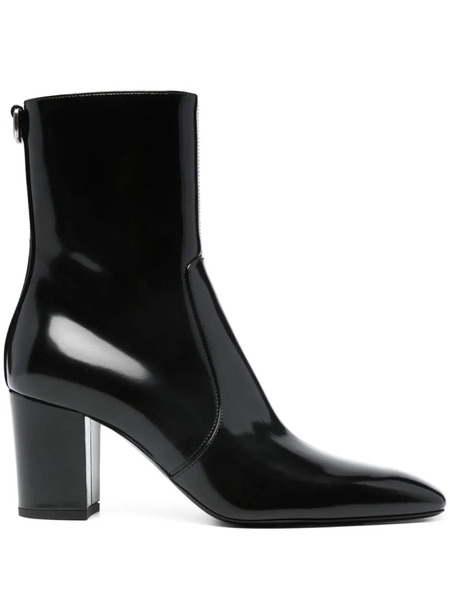  Saint Laurent Xiv 80mm Leather Ankle Boots - Black 