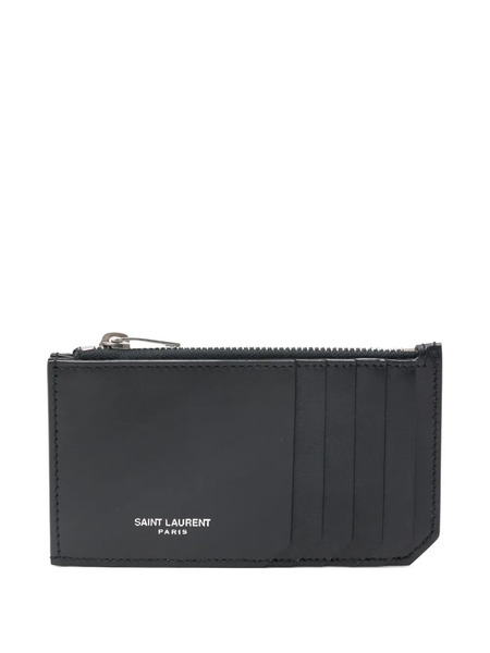  Saint Laurent Zip-top Card Holder - Blue 