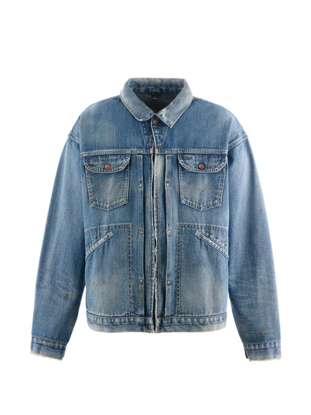  Saint Mxxxxxx Elasticated Denim Jacket - Blue 
