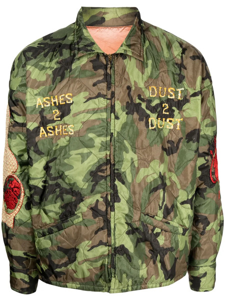  Saint Mxxxxxx Embroidered Camouflage-print Jacket - Green 