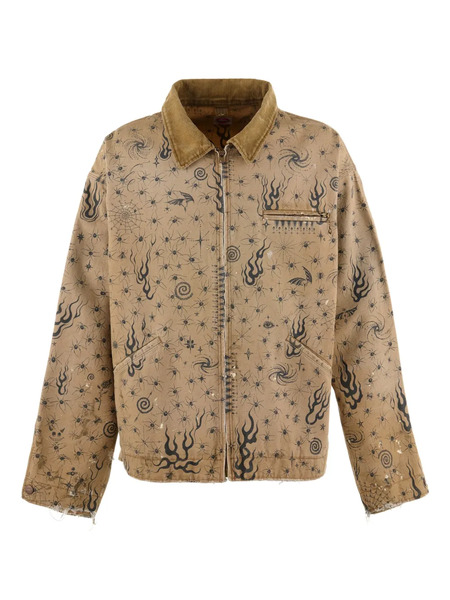  Saint Mxxxxxx Graphic-print Jacket - Neutrals 