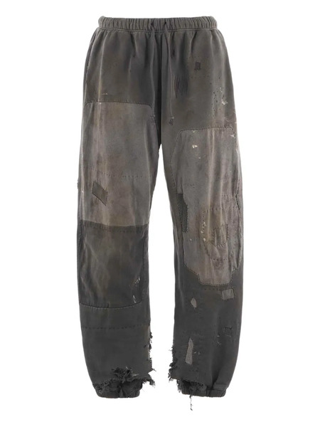  Saint Mxxxxxx Patchwork Frayed Track Pants - Grey 
