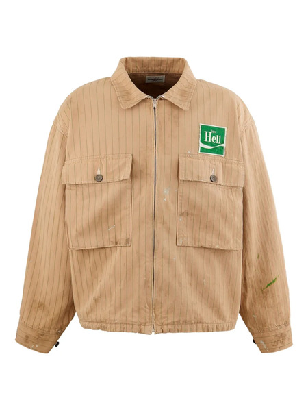  Saint Mxxxxxx Pinstripe Zip-up Jacket - Brown 