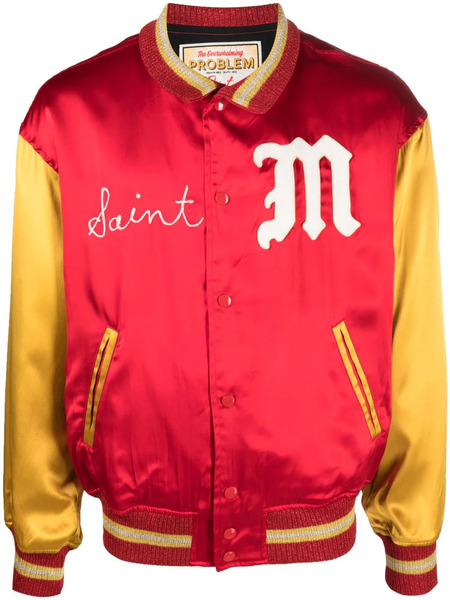  Saint Mxxxxxx Satin Bomber Jacket - Red 