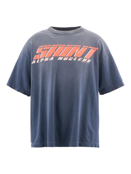  Saint Mxxxxxx Text-print T-shirt - Blue 
