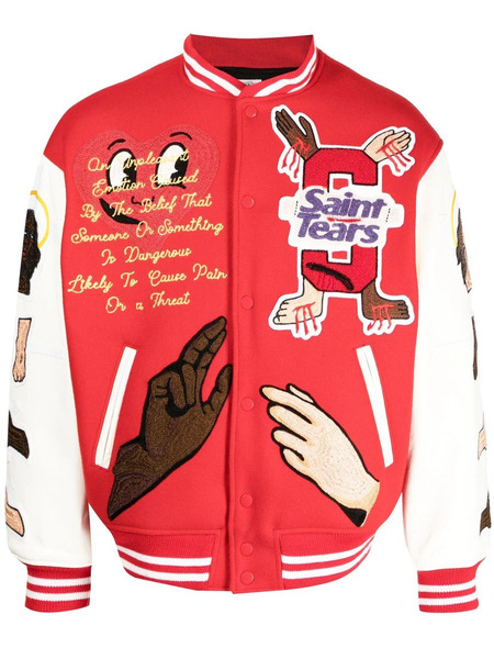  Saint Mxxxxxx X Denim Tears Embroidered-patch Bomber Jacket 