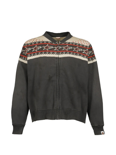  Saint Mxxxxxx Zip Patterned Jacket - Grey 