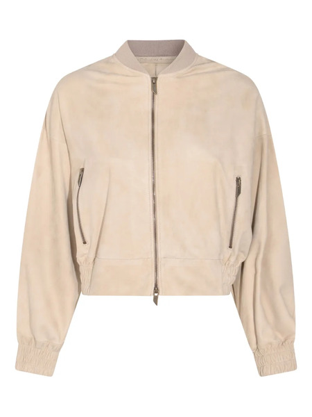  Salvatore Santoro Leather Bomber Jacket - Neutrals 