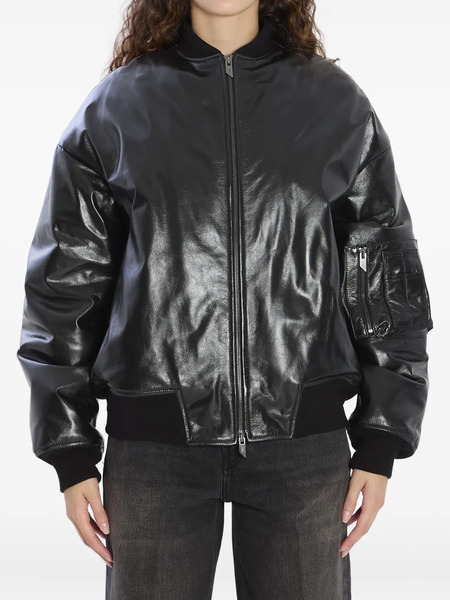  Salvatore Santoro Zip-front Bomber Jacket - Black 