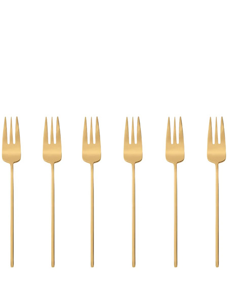  Sambonet 100 Dessert Forks (set Of Six) - Gold 