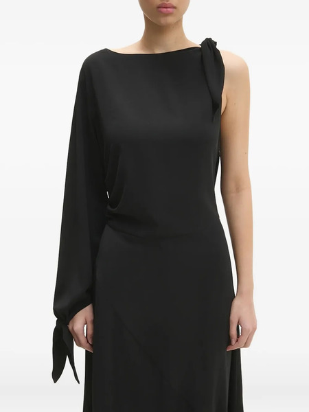  Samsoe Samsoe Asymmetric-neckline One-sleeve Midi Dress - Black 