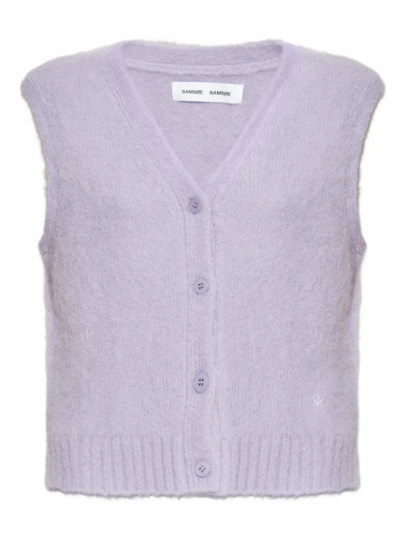  Samsoe Samsoe Buttoned V-neck Knitted Vest - Purple 