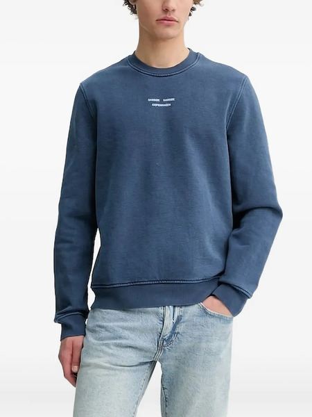  Samsoe Samsoe Crew-neck Logo Sweatshirt - Blue 