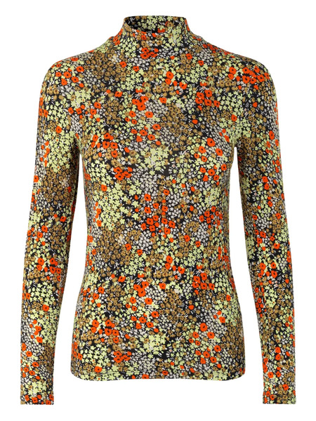  Samsoe Samsoe Floral-print Turtleneck Top - Green 