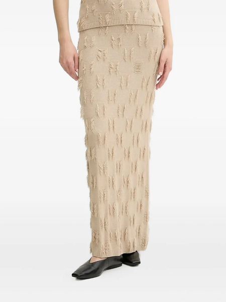  Samsoe Samsoe Fringe-detail Knit Skirt - Neutrals 