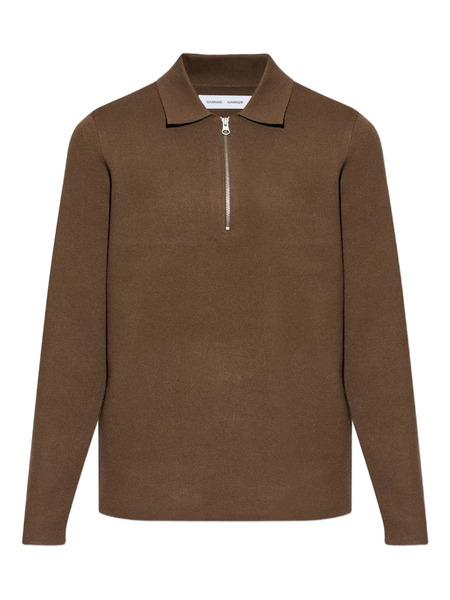  Samsoe Samsoe Half-zip Polo Shirt - Brown 