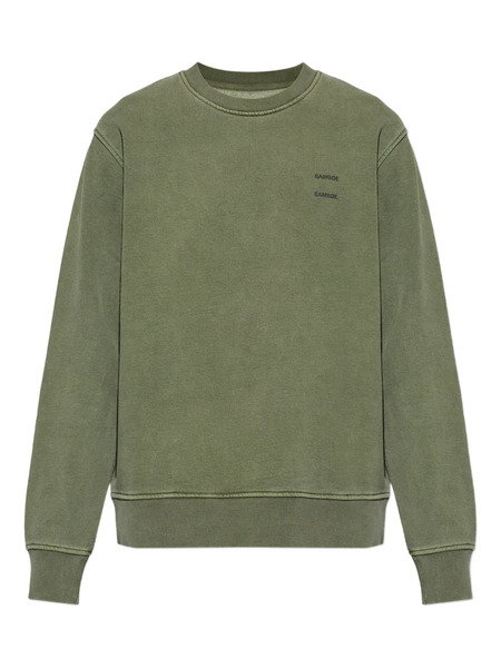 Samsoe Samsoe Logo-print Crew-neck Sweatshirt - Green 