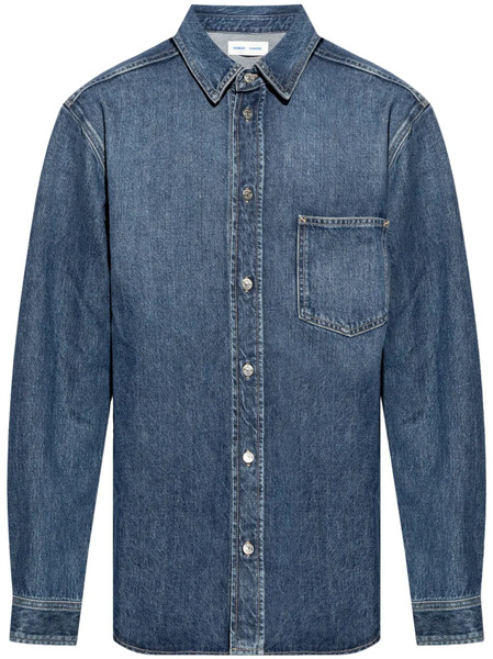  Samsoe Samsoe Long-sleeve Organic Cotton Denim Shirt - Blue 
