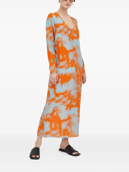  Samsoe Samsoe Long-sleeves Split Midi Dress - Orange 