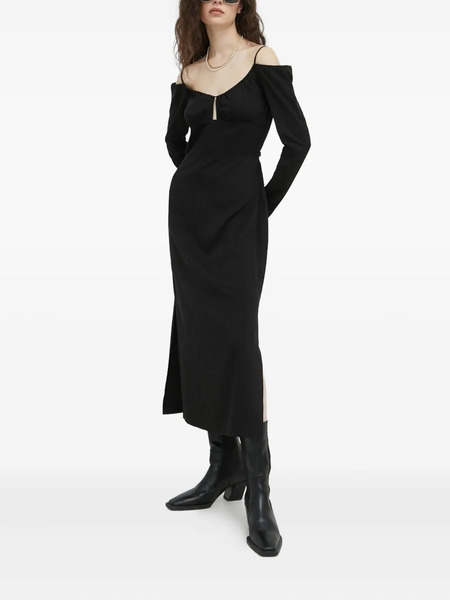  Samsoe Samsoe Off-shoulder Midi Dress - Black 