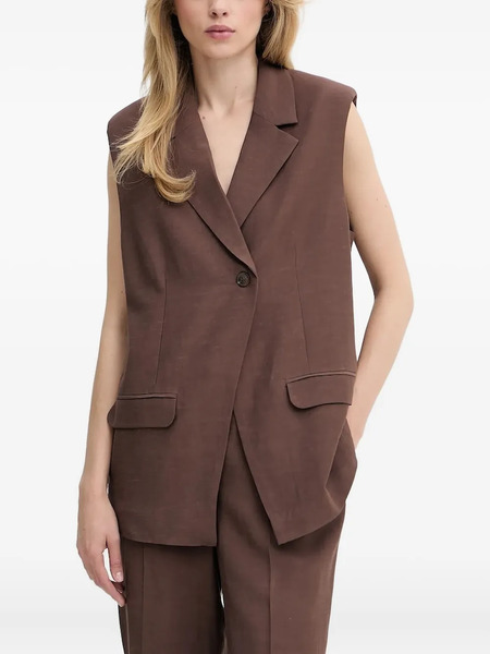  Samsoe Samsoe Padded-shoulder Sleeveless Blazer - Brown 
