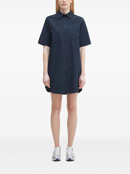  Samsoe Samsoe Pinstripe Short-sleeve Shirt Dress - Blue 