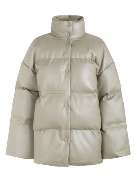  Samsoe Samsoe Quilted Leather Jacket - Neutrals 