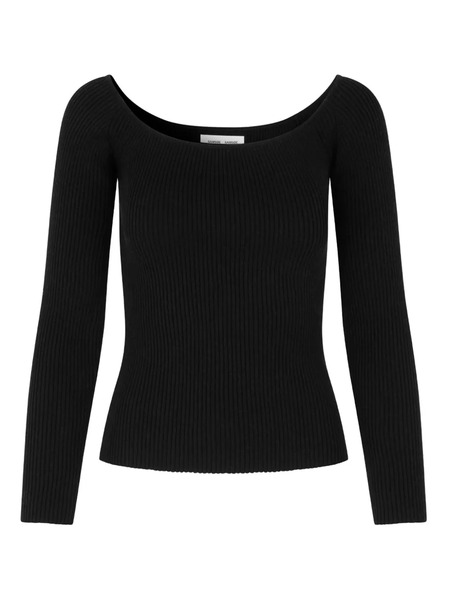 Samsoe Samsoe Ribbed Scoop-neck Top - Black 