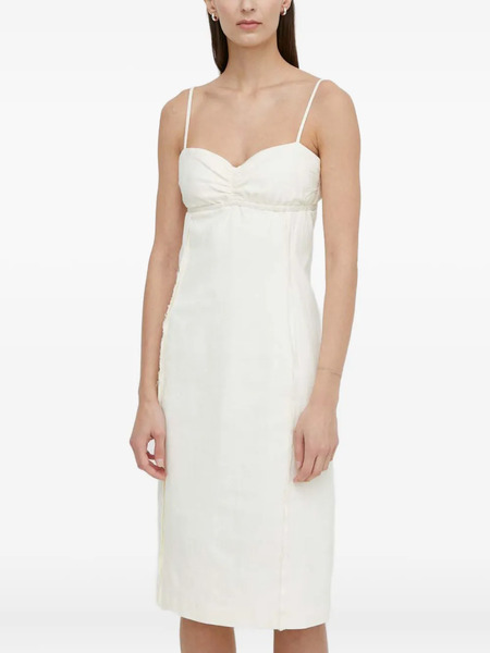  Samsoe Samsoe Ruched-bust Midi Dress - Neutrals 