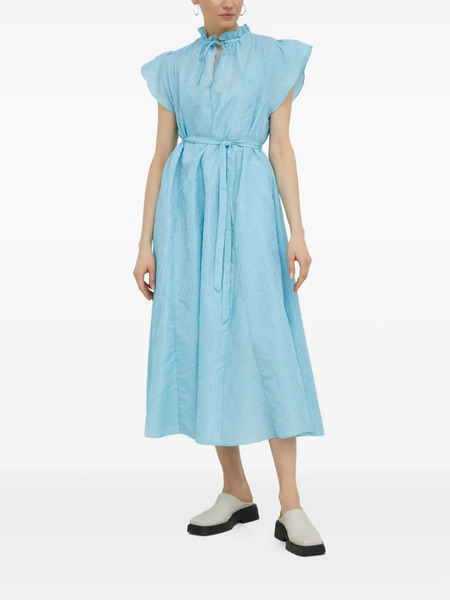  Samsoe Samsoe Ruffled Tie Midi Dress - Blue 