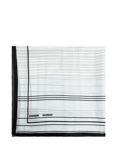  Samsoe Samsoe Sahailan Striped Scarf - White 
