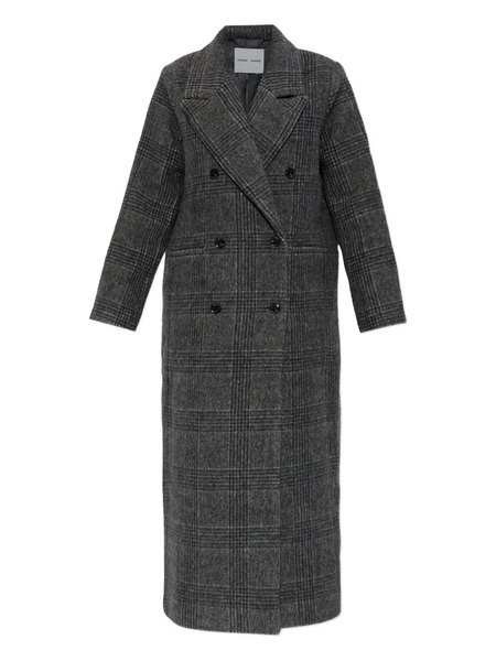  Samsoe Samsoe Sajilla Double-breasted Checked Coat - Grey 
