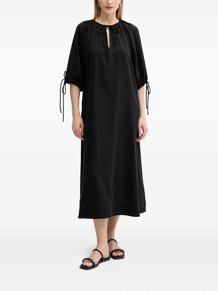  Samsoe Samsoe Samatera Tie-detail Midi Dress - Black 
