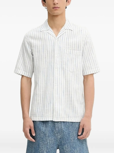  Samsoe Samsoe Saoscar Ap Striped Short-sleeve Shirt - White 