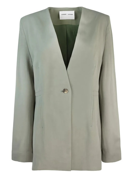  Samsoe Samsoe Single-button V-neck Blazer - Green 
