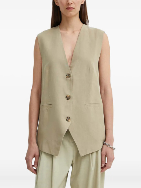  Samsoe Samsoe Sleeveless V-neck Gilet - Neutrals 