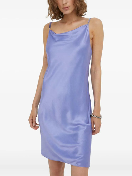  Samsoe Samsoe Spaghetti-strap Cowl-neck Mini Dress - Purple 